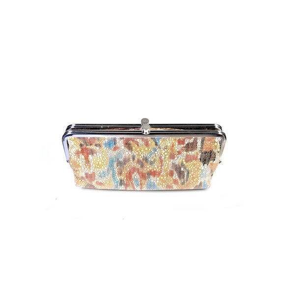 HOBO Lauren Clutch Wallet multi color leather IKAT - Picture 6 of 8